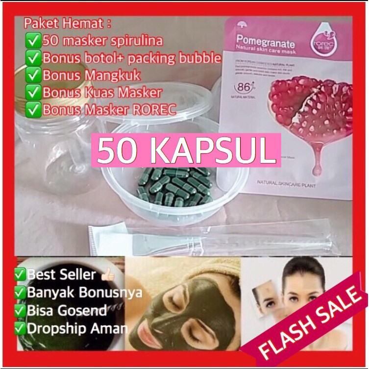 PAKET 50 KAPSUL + DEAR UP MASKER SPIRULINA TERLARIS