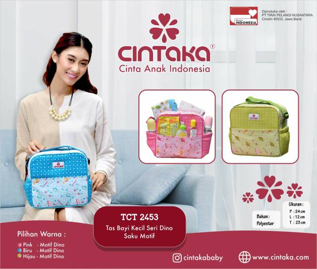 Cintaka Tas Bayi Kecil / Medium / Besar Saku Motif Dino Series - TCT 2451 2452 2453