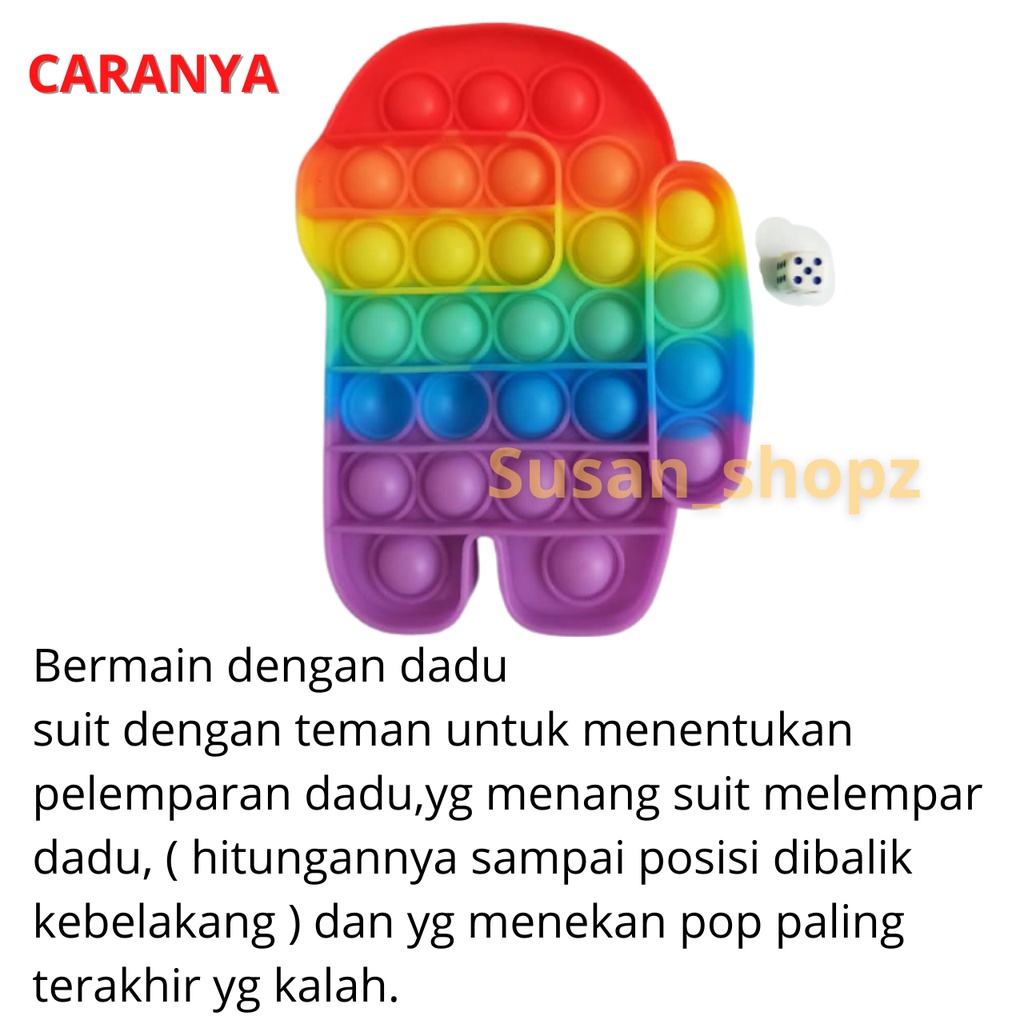 Pelangi Pop It Fidget Push Penghilang Stress dan Mepertajam  Sensorik Anak-162gr-5