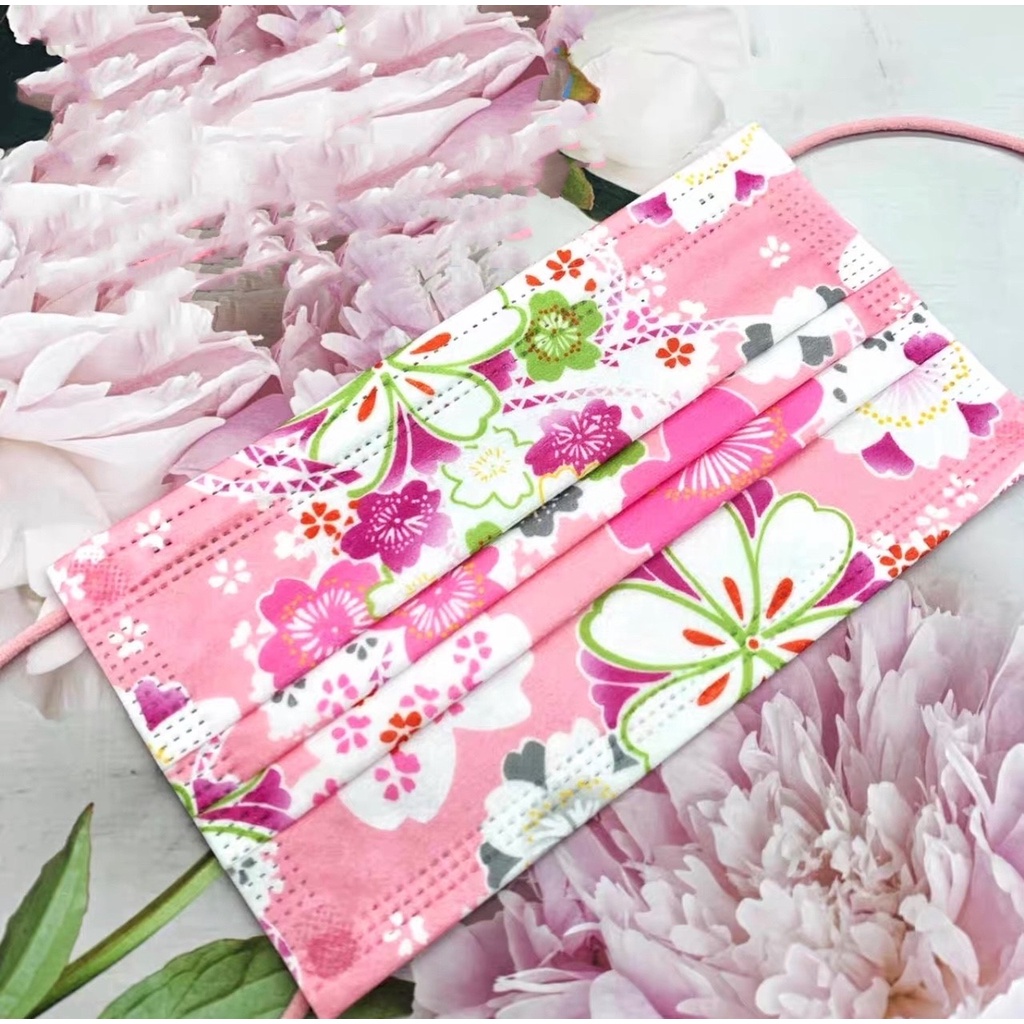 Masker Dewasa Flower Motif AO 3 Ply - Satuan