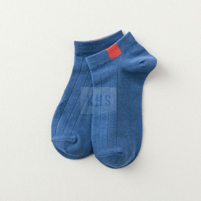 Kaos Kaki Ankle Cute Kaos Kaki Pendek Polos dan Motif Semata Kaki Murah Cute Short Socks KHS-GARIS ATAS - BIRU