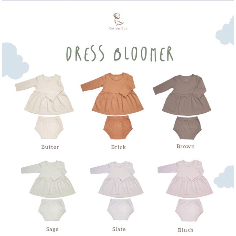 COTTON CUB DRESS + BLOOMERS / DRESS BAYI / FASHION / DRESS ANAK