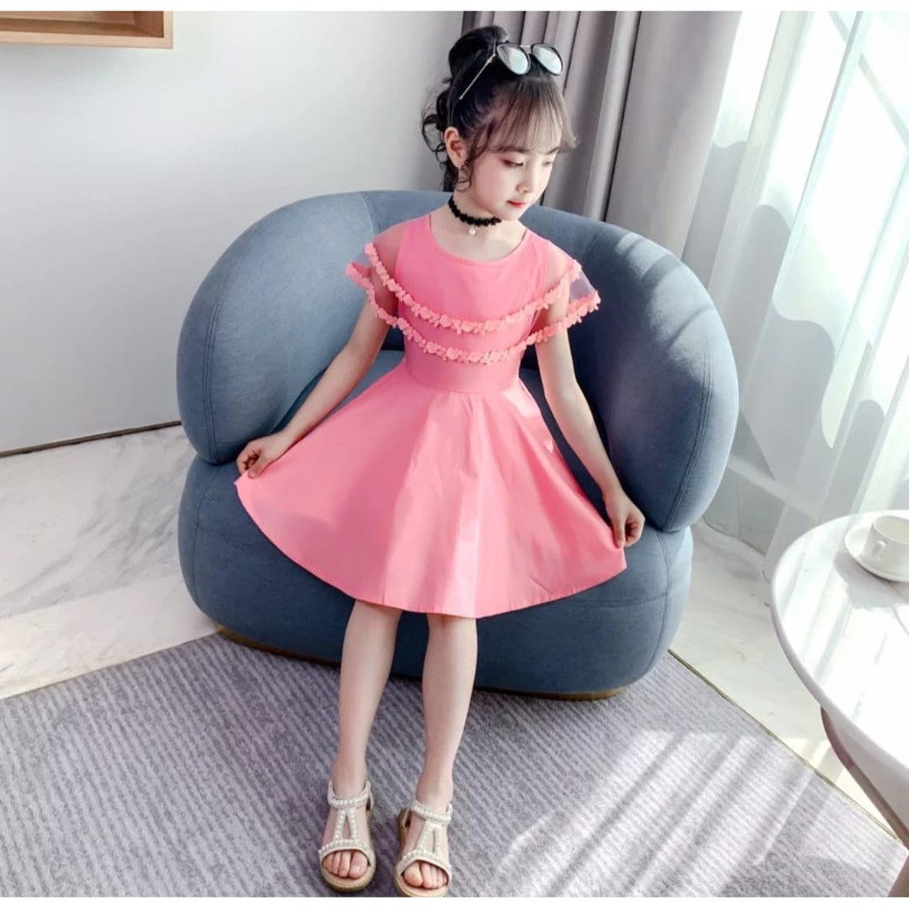 QFS - KIDS DRESS CANDY / TERBARU / MODEL MANIS / TILLE SHOULDER/UMUR 5-8 TH/TERLARIS/TERPOPULER