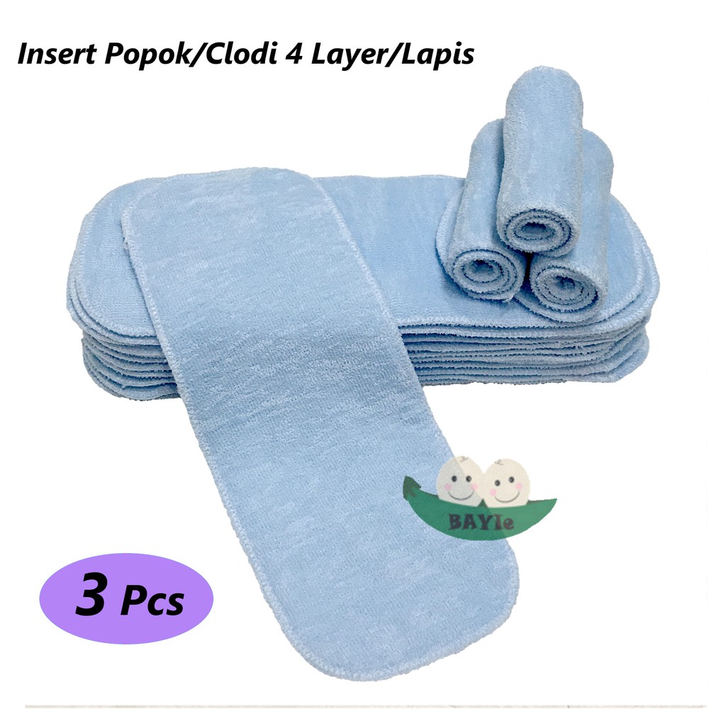 BAYIe - 3 PCS Insert Clodi / Insert Popok Bayi/Anak Bahan TEBAL 4 Layer/Lapis