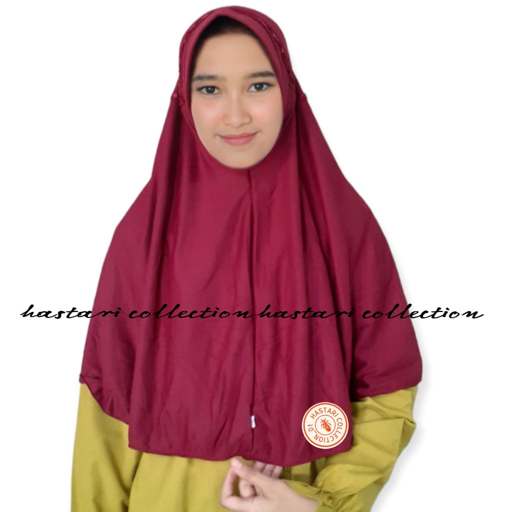 JILBAB SEKOLAH KAOS KERUDUNG SERUT RENDA  SIZE M, L,