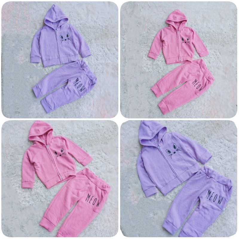 SETELAN ZIPPER SETCEL HOODIE ANAK 1-4 TAHUN