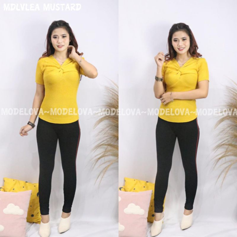 MDLV TOP LEA RAJUT TOP RAJUT CEWEK ATASAN RAJUT KOREA TERBARU BAJU RAJUT BEST SELLER FASHION WANITA