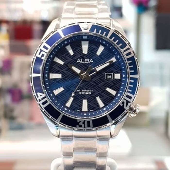 Alba Sumo Samurai AG8K31X1 Jam Tangan Pria AG8K31 Original Blue Quartz