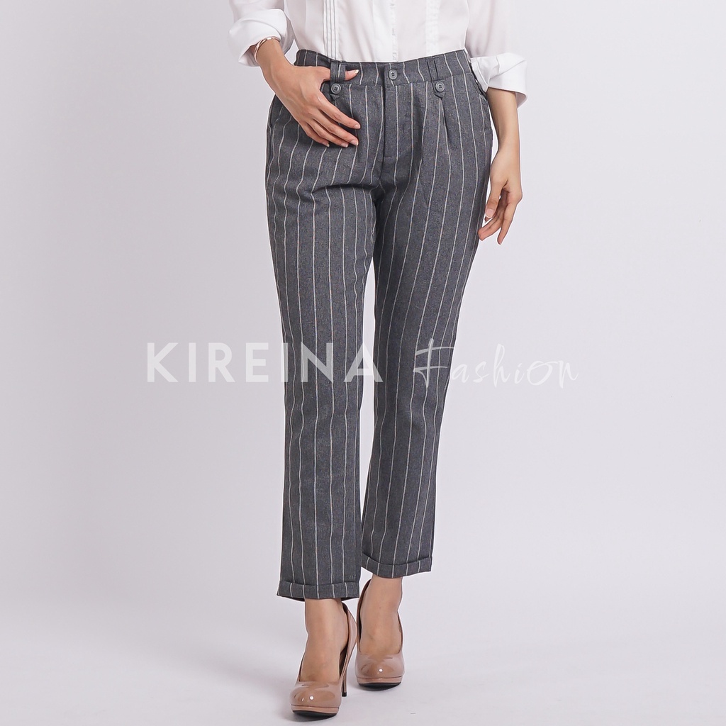 Celana Salur Wanita Celana Panjang Wanita Celana Kerja Wanita Baggy Pants Wanita | Kireina Fashion