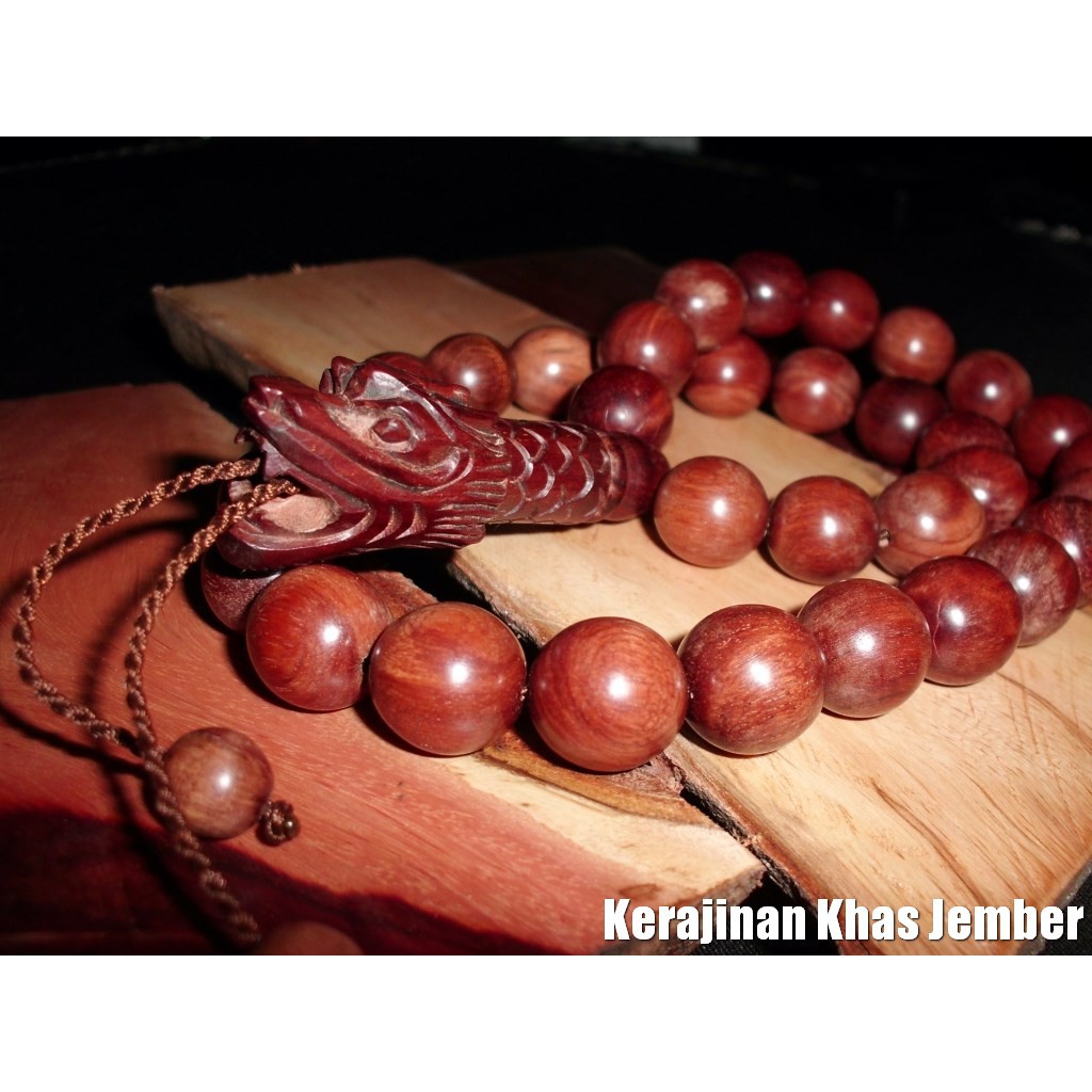 Tasbih Kayu Galih Akar Nagasari Kepala Naga 33 & 16 mm