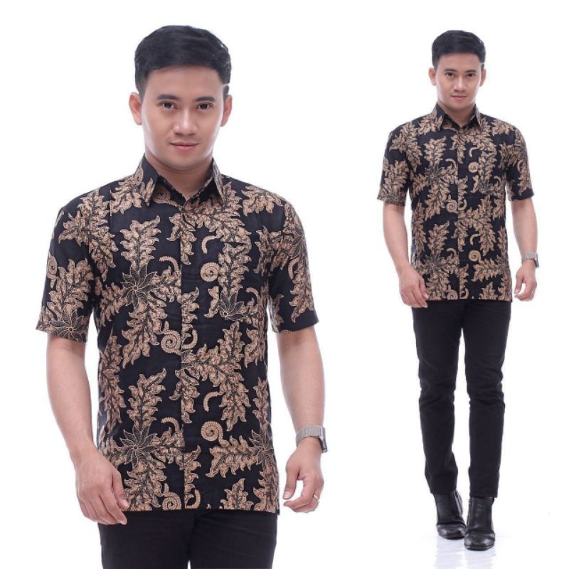 BATIK MURAH HEM BATIK PRIA LENGAN PENDEK Size M L XL XXL