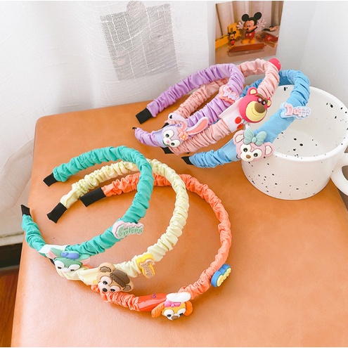 BANDO KOREA ANAK PEREMPUAN SCRUNCHIE KERUT WARNA WANITA DEWASA / BANDANA HEADBAND GAYA KOREA KARAKTER LUCU IMPORT AK91