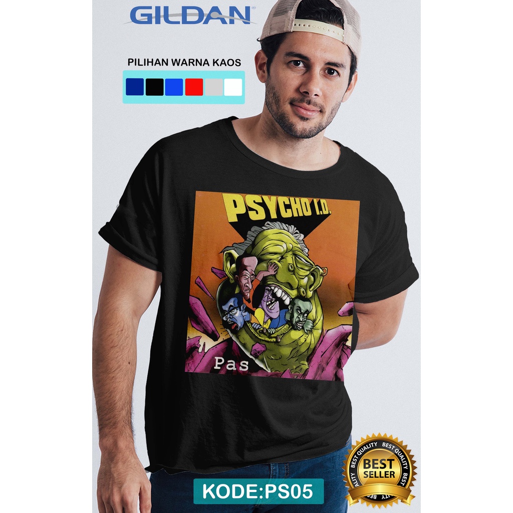 kaos pas band logo style psycho id kaos original gildan softstyle ps05
