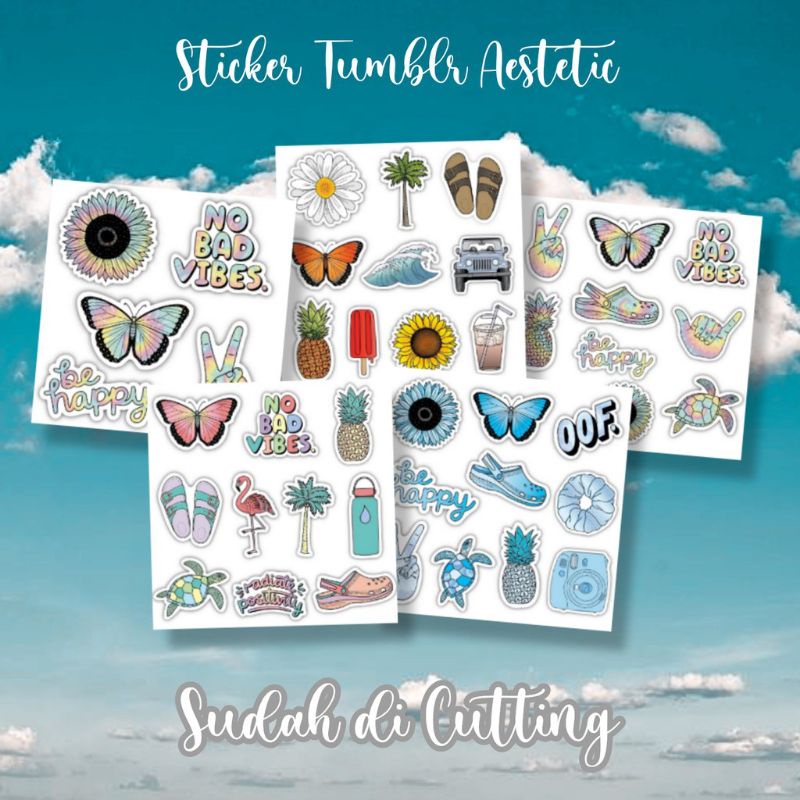 

YOKUCHI || Stiker Tumblr Tie Die Sticker Aesthetic Good Vibes Pack