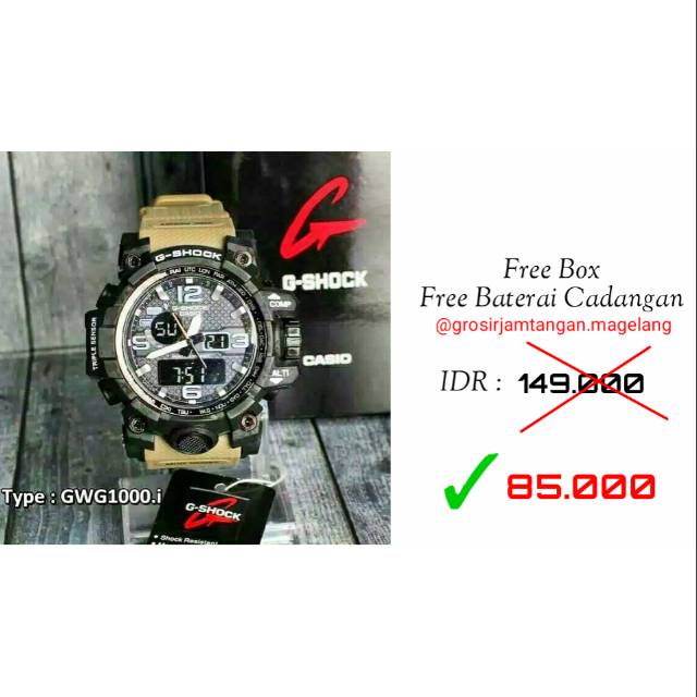 Jam tangan Casio G-Shock analog dan digital gwg-1000 anti air higt quality