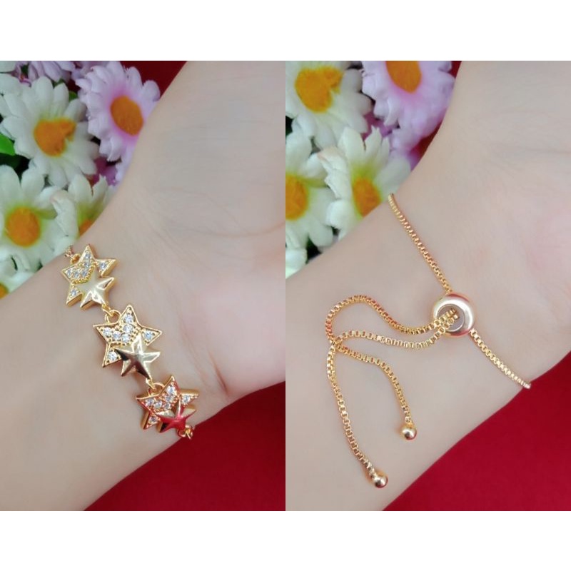 emas muda gelang serut motip bintang