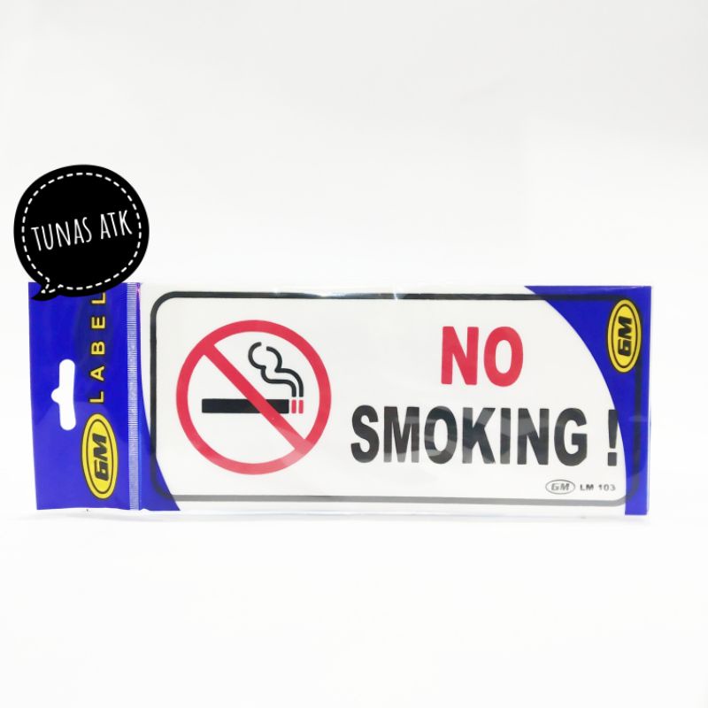 

GM LABEL ACRYLIC "NO SMOKING" LM103