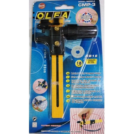 

Cuter memotong lingkaran Circle Cutter Olfa CMP-3 RB 18 mm untuk memotong lingkaran up to 22 cm