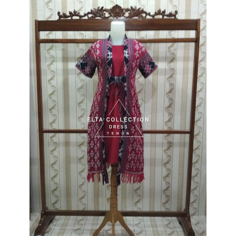 Dress Tenun etnik Kombinasi Toyobo