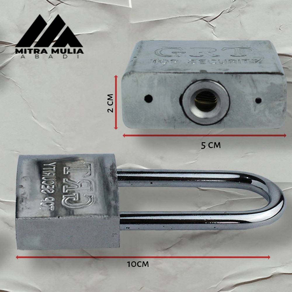 Kunci Gembok Stainless Panjang 50 mm l Iron Pad Lock l Leher Panjang