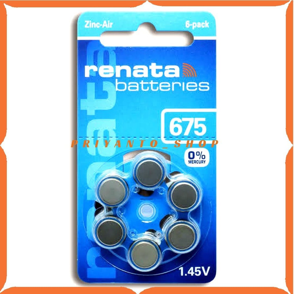 ORIGINAL RENATA BATTERY 675 (PR44) BATREI ALAT BANTU DENGAR AG 13 AG13