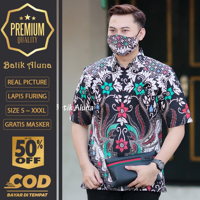 BATIK PRIA LENGAN PENDEK MEWAH PREMIUM ALUNA PRABUSENO SHANGHAI KERIS KEMEJA BATIK ACARA NIKAHAN KER