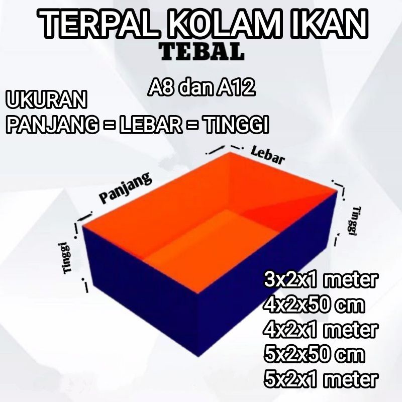 Jual Kolam Terpal Ikan Type Ketebalan A8 Dan A12 Terpal Kolam Ikan Kotak Terpal Ikan Lele