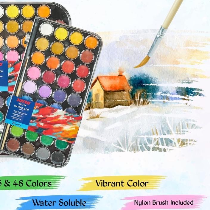 

オ Joyko Watercolor Set Cat Air WC-3 Isi 36 Warna Baru