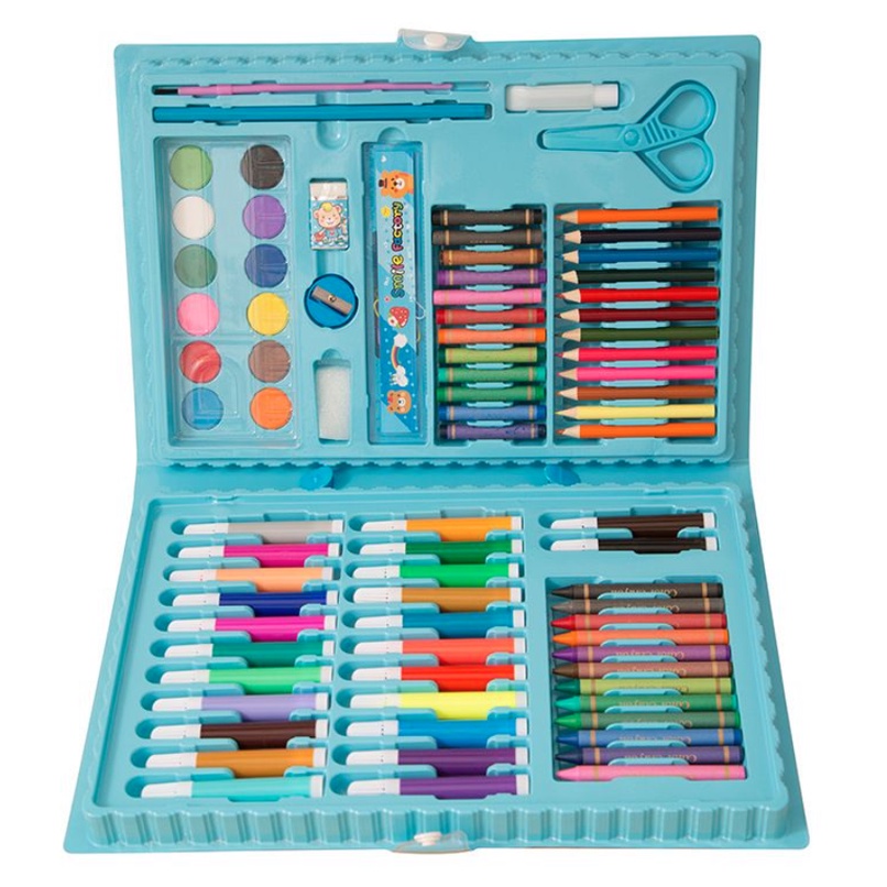 Stationary Set isi 86 Pensil Crayon Warna Cat Air / Perlengkapan Sekolah Menggambar Anak / Alat Warna