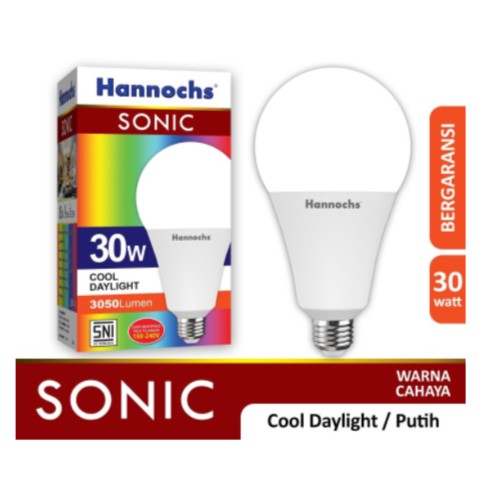 Hannochs Lampu LED / Bohlam LED SONIC 30 watt / 30W Cahaya Putih