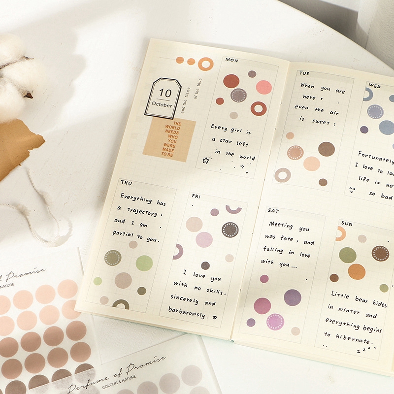 imoda 3Lembar 125*100mm Stiker Kertas Motif Polkadot Untuk Scrapbook-1