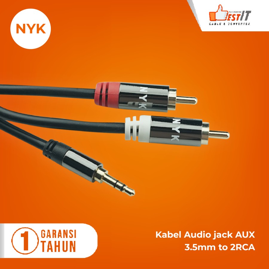 Kabel Audio 3,5m to RCA 2 Gold Plated 1.5 Meter NYK