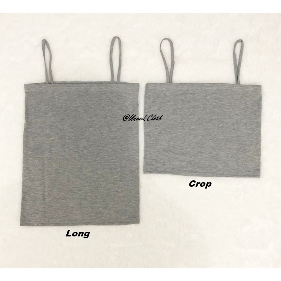 Uneed Cloth / SQUARE CAMISOLE / CROP TANKTOP / TANK TOP WANITA POLOS / TANGTOP BRA ATASAN LOLY-Grey