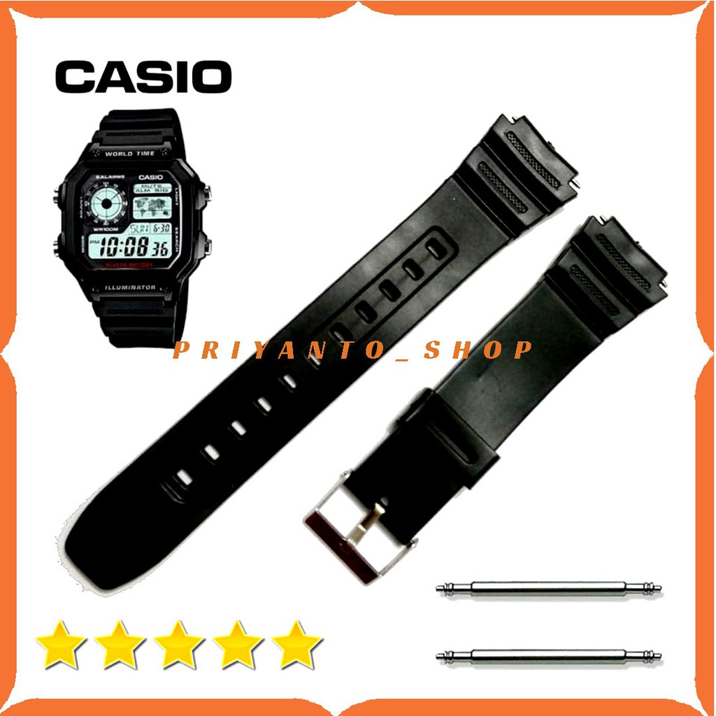 Strap Tali Jam Tangan Casio AE-1300 Ae 1300 Ae1300 Free Pen