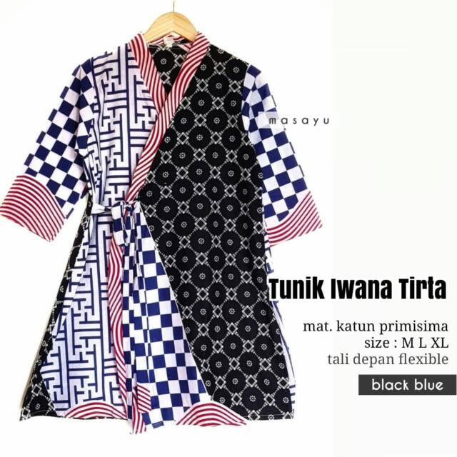 Tunik Iwana Tirta / Tunik Batik Wanita Model Kimono/Tunik Batik Wanita Terbaru