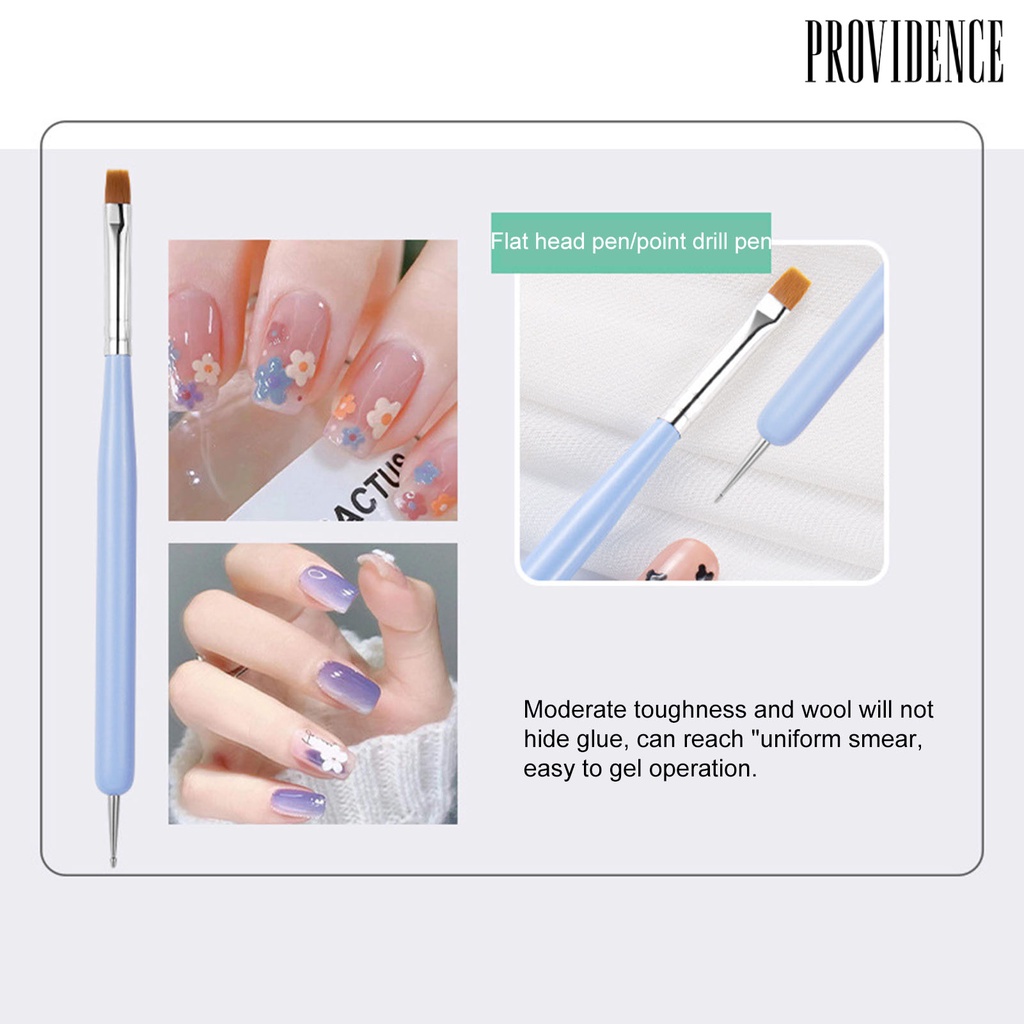 Providence 6pcs / Set Pen Brush Nail Art Warna Macaron