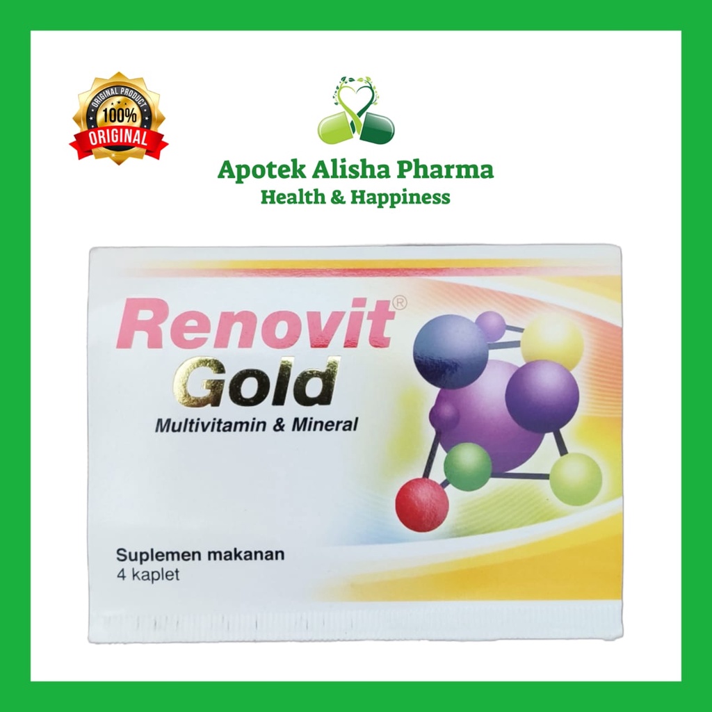 RENOVIT TABLET/RENOVIT GOLD Strip 4 Tablet-Renovit Tablet/Renovit Gold tablet Suplemen/Multivitamin Mineral/Daya Tahan Tubuh/Renofit/Renopit tablet