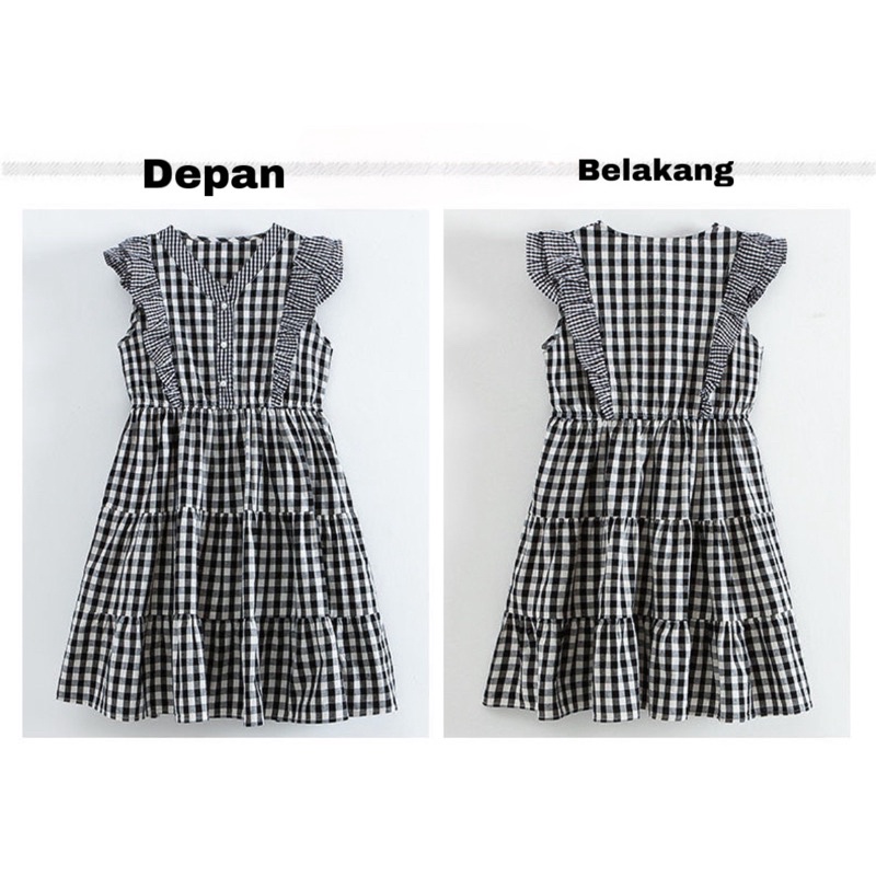 FILOBEE DRESS ANAK PEREMPUAN KOREAN DRESS ANAK PEREMPUAN MOTIF KOTAK KOTAK /GINGHAM