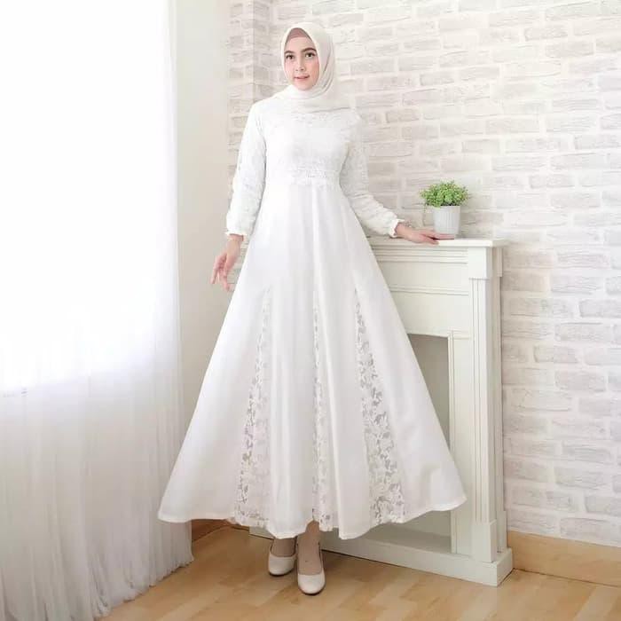 maxi dress putih