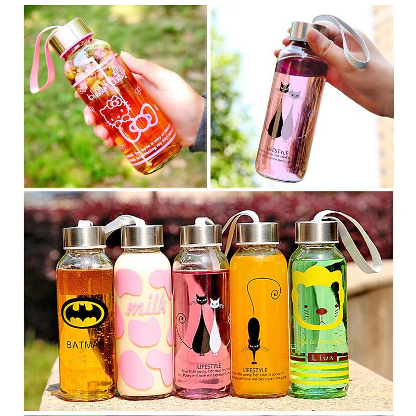 TGB 💕 Botol Kaca Bening Printing Karakter  Shopee Indonesia