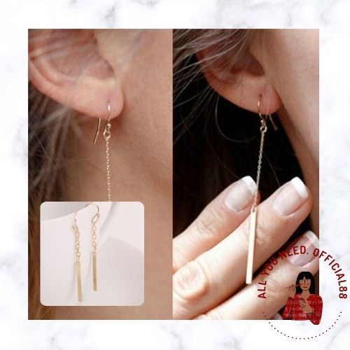 ✿AYN✿  Anting Gantung FA19 Rantai Panjang Warna Gold 5.3cm untuk Wanita