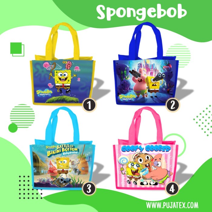 

Goodie Bag tas souvernir ultah karakter Spongebob, ready stok