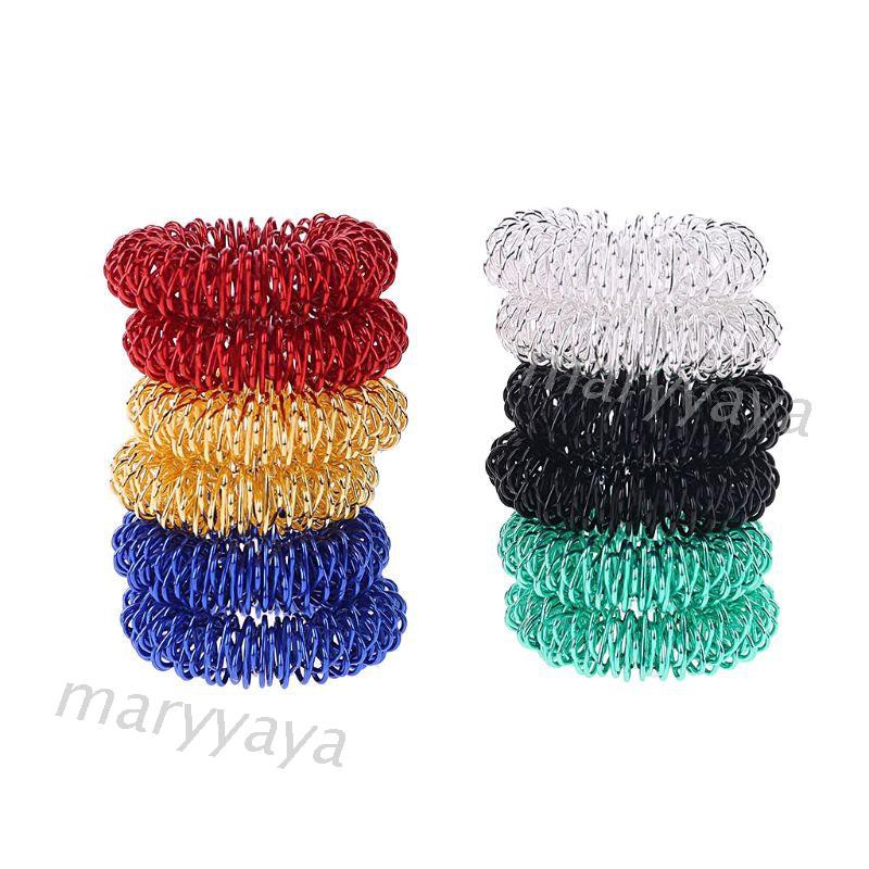 Mary 12pcs Mainan Fidget Ring Spiky Akupresur Tanpa Suara Untuk Fokus/Pereda Stress/Adhd Anak/Dewasa