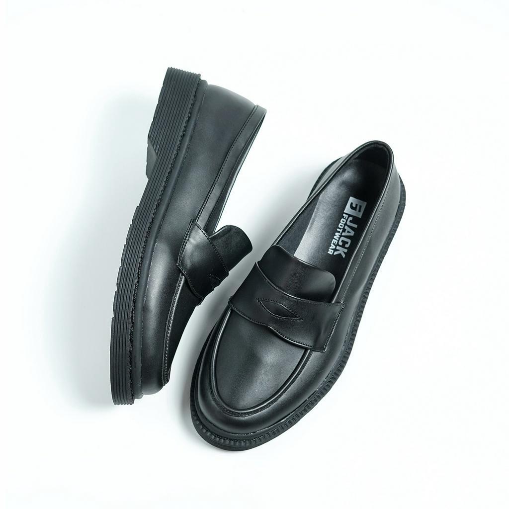 FLOYD BLACK |ManNeedMe x JACK| Sepatu Pantofel Pria Slip on Formal / Kantor / Pdh Loafers ORI