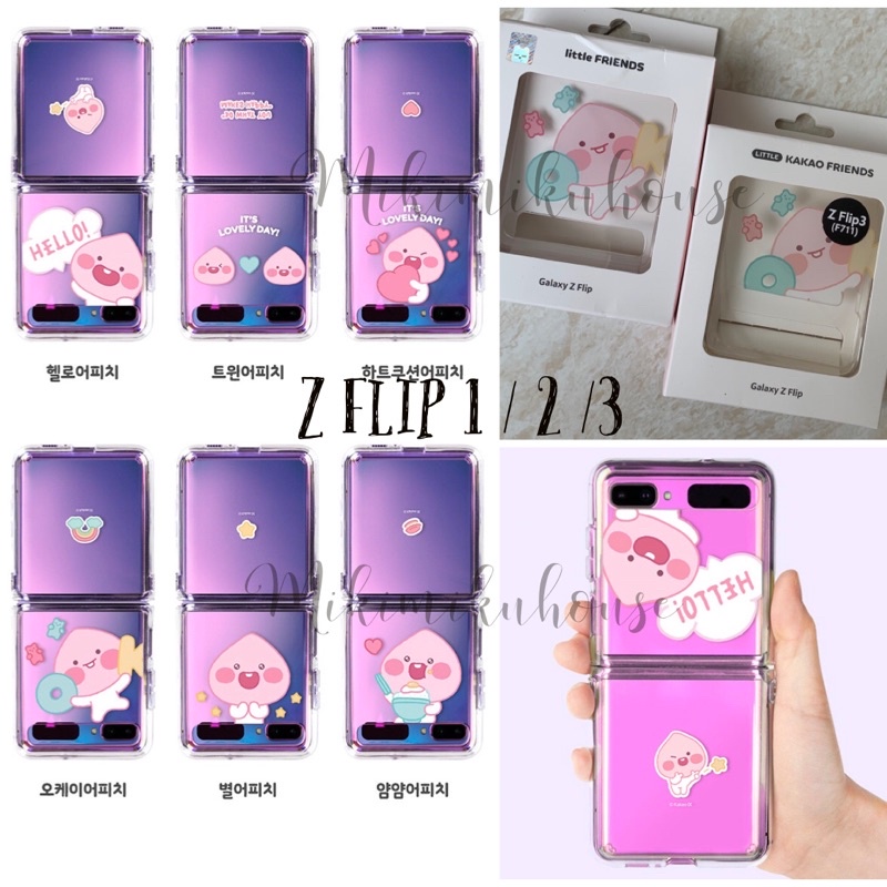KOREA Z FLIP 3 KAKAO LITTLE FRIENDS APEACH CASE CLEAR CASING LINE ZFLIP3 BT21 FLIP3 SAMSUNG GALAXY