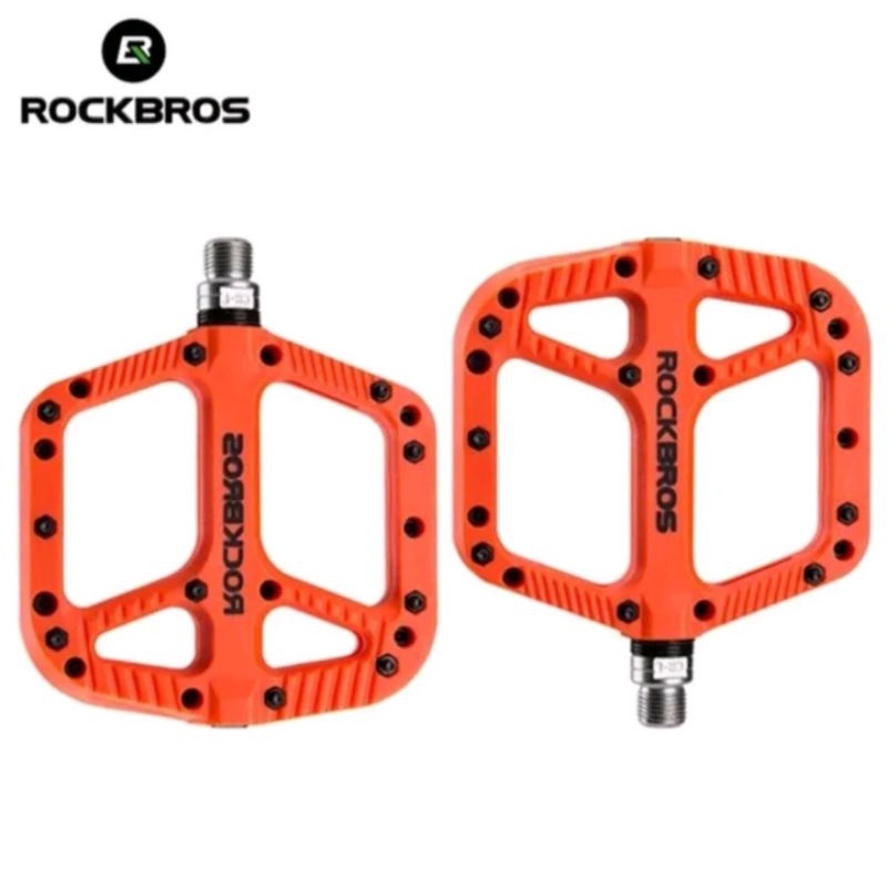 Rockbros 12A Pedal Bearing Nylon Tapak Lebar Pedal Sepeda Orange