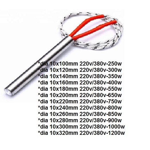 HEATER CATRIDGE DIAMETER 10 MM ELEMENT PEMANAS