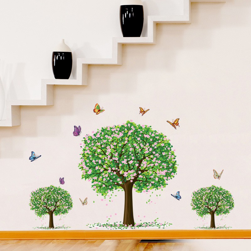 Wall sticker / Stiker Dinding POHON HIJAU Green Tree Hiasan Dinding AY894