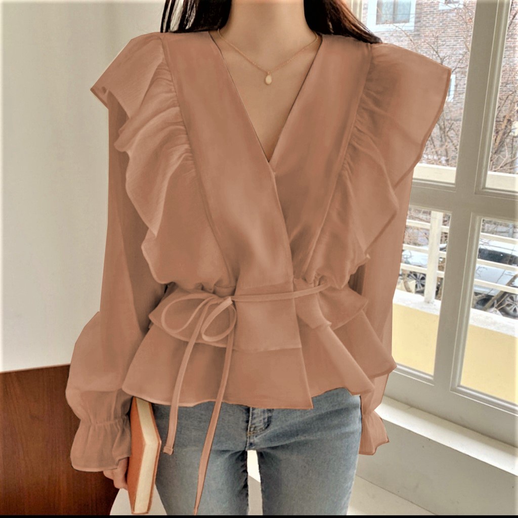 Donalda Ruffle Blouse Top