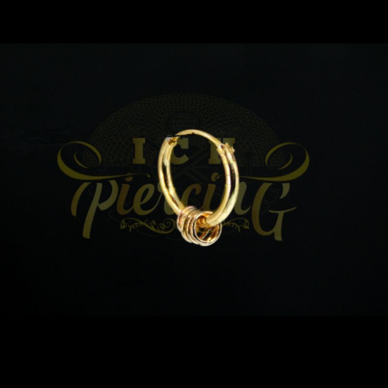 Anting Hoop GOLD Multi Ring Mewah untuk Pria / anting Hoop tindik RING GOLD